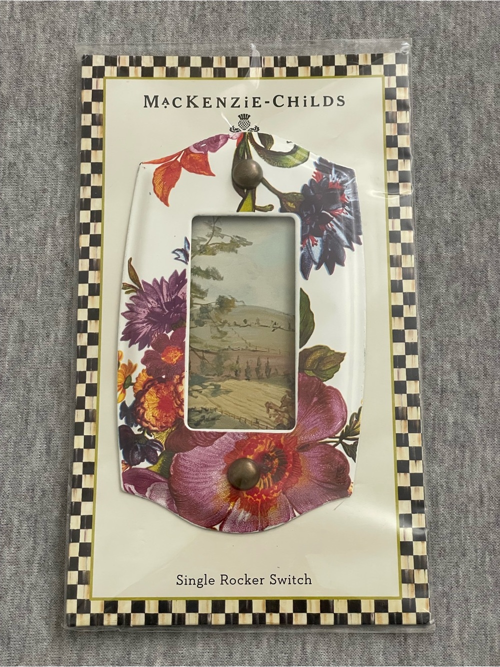 Mackenzie Childs Single Rocker Floral Switch Plate Cover New